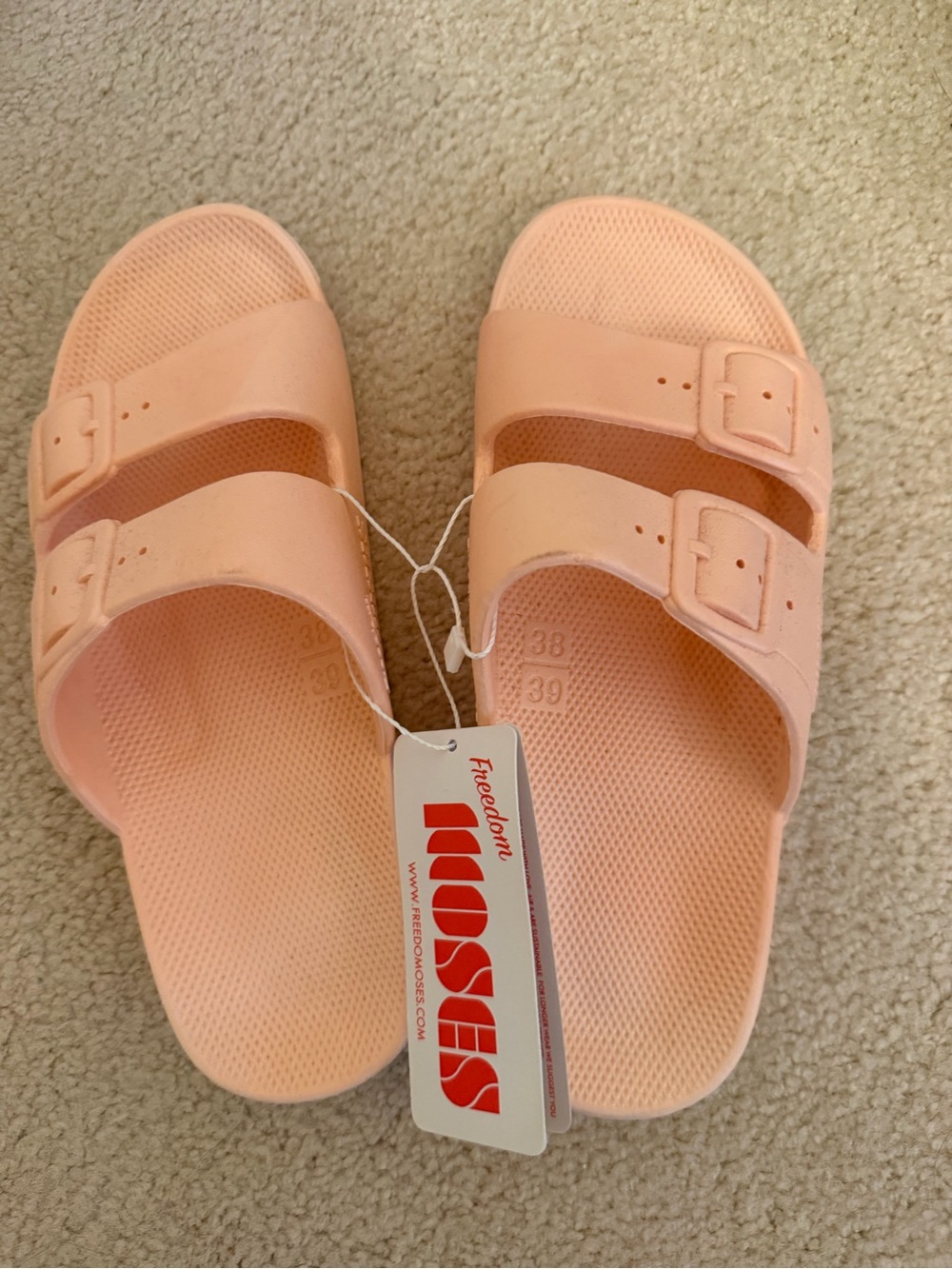 Freedom Moses slippers sandals slides Peach Pink